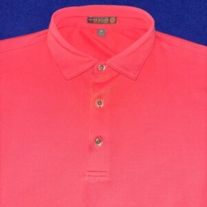 Peter Millar MenS Medium Summer Comfort Lightweight Performance Polo Salmon NWOT
